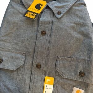 NWT Carhartt men’s small denim button down shirt long sleeved